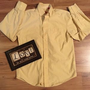 Izod Men’s Button Down Shirt S Yellow
